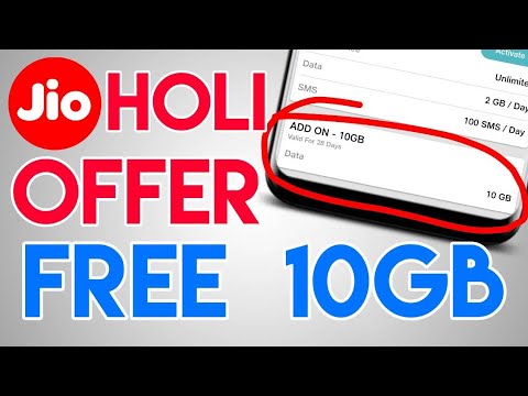 Jio Holi Offer 2018 | Jio Latest New Offer | Free 10 GB 4G Add-on Data Internet | In Hindi