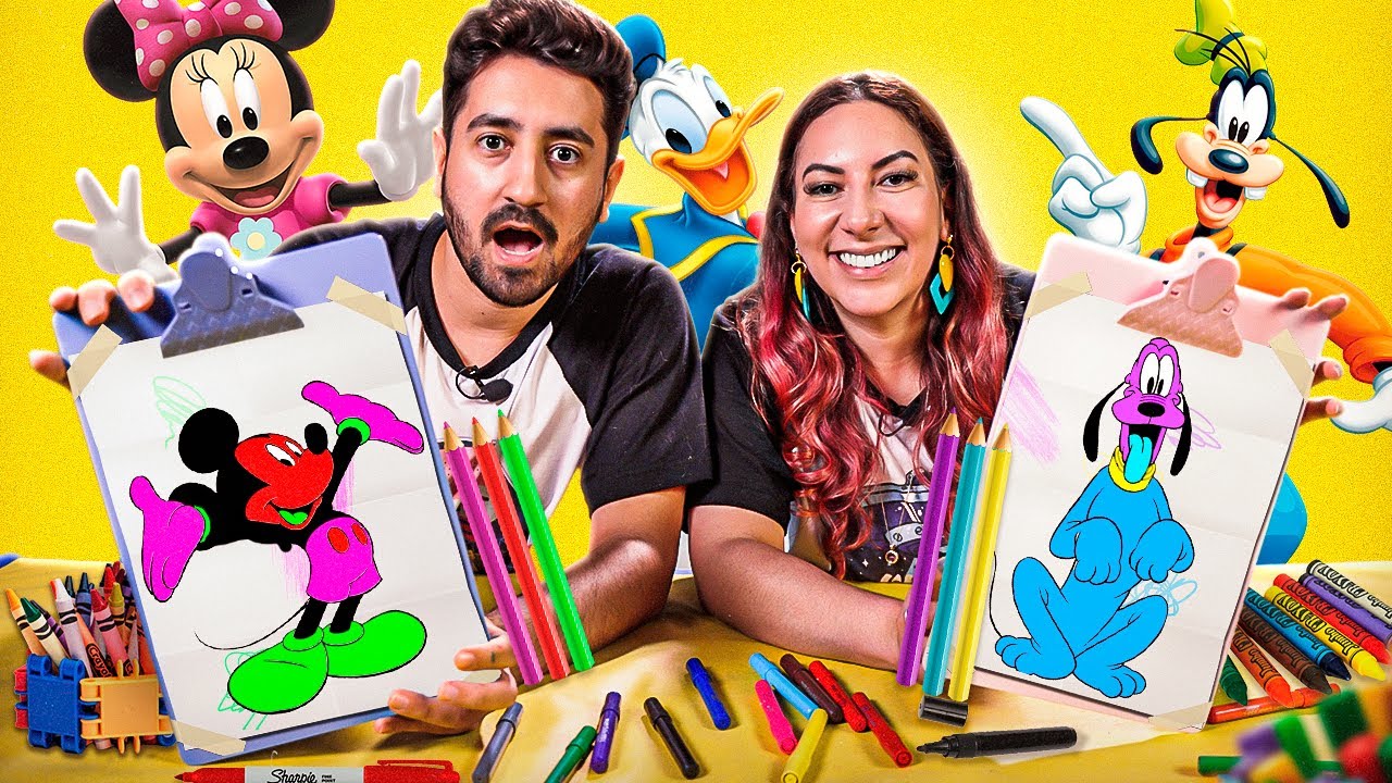 Aprenda a Desenhar a Turma do Mickey com Apenas 3 Cores! ✏️
