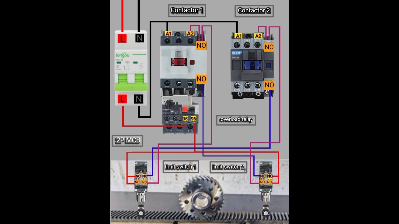 Motor Wiring with Limit Switches: Forward & Reverse 🚧