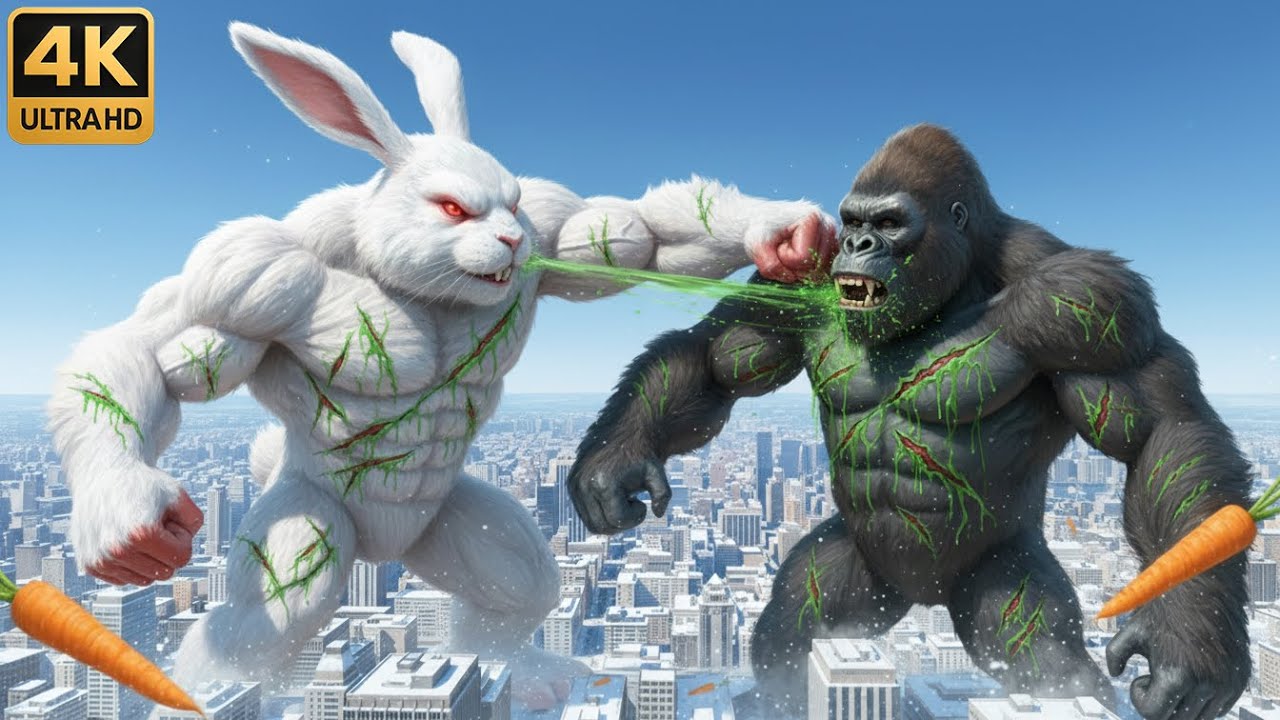 King Kong vs The Giant Rabbit: Epic Christmas Clash 🎄