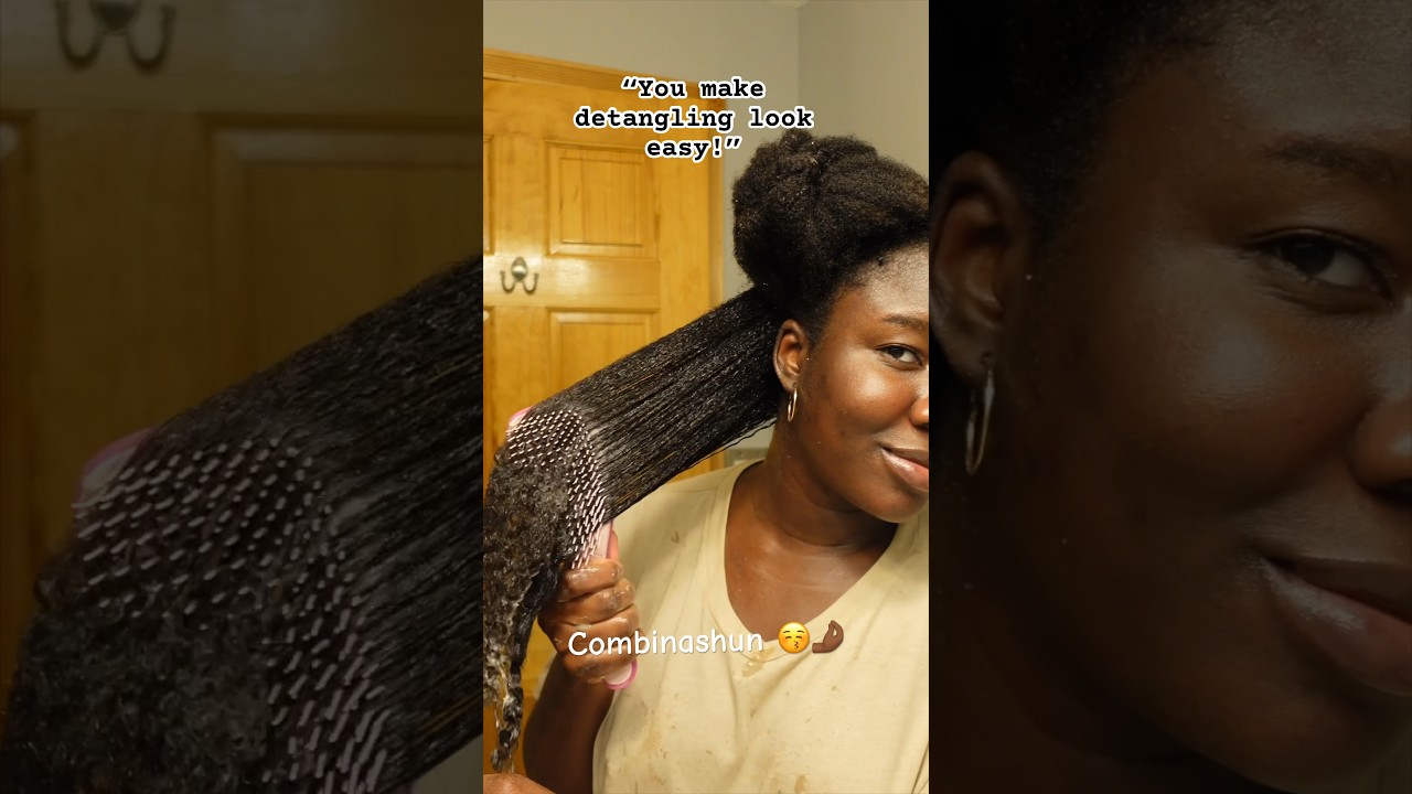 Detangling is a breeze with this combo ๐๐ค๐พ #naturalhair #4chair #hairgrowth