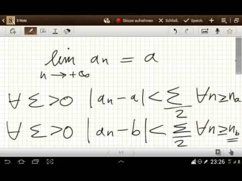 Beweis der Eindeutigkeit des Grenzwerts einer reellen Folge 🧮
