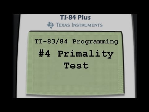 TI-83/84 Programming- Primality Test