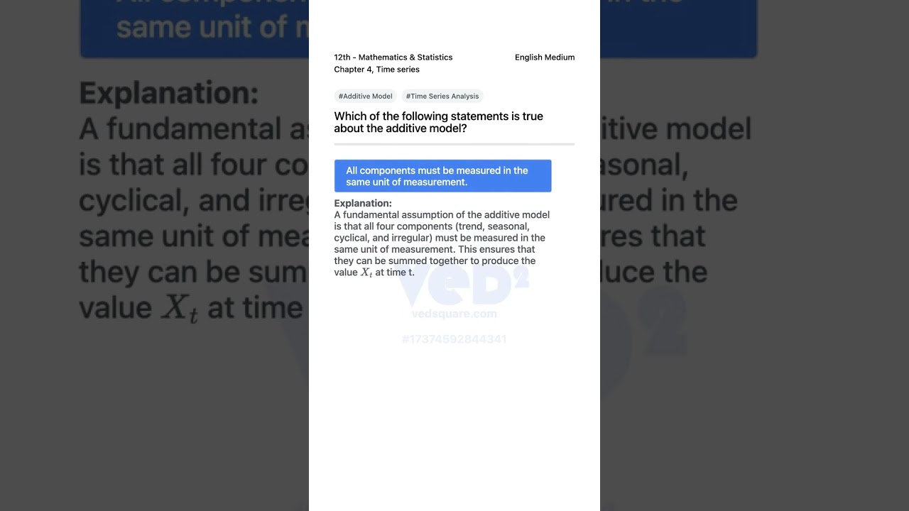 Additive Model in Time Series Analysis π