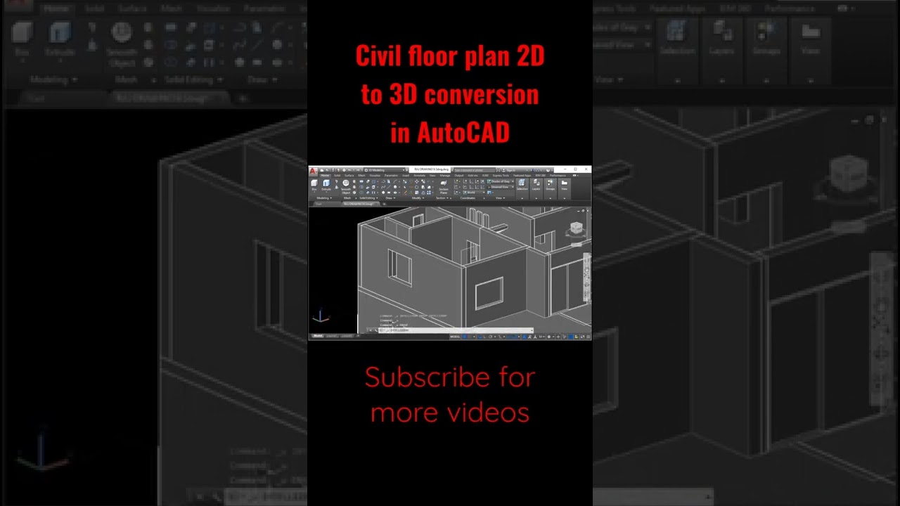 Convert Civil Floor Plans from 2D to 3D in AutoCAD ποΈ