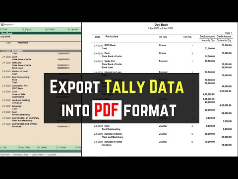 How to Export tally data into PDF Format?