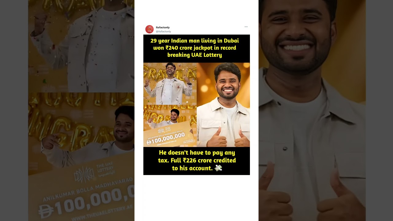 Indian Expat Wins Dh 100M Jackpot in UAE 🎉
