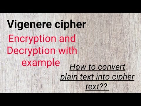Vigenere cipher with example | cryptography