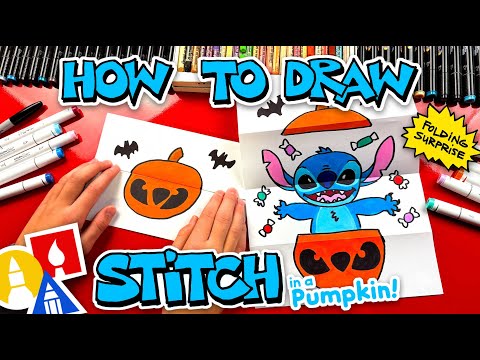 How To Draw Stitch In A Pumpkin Folding Surprise