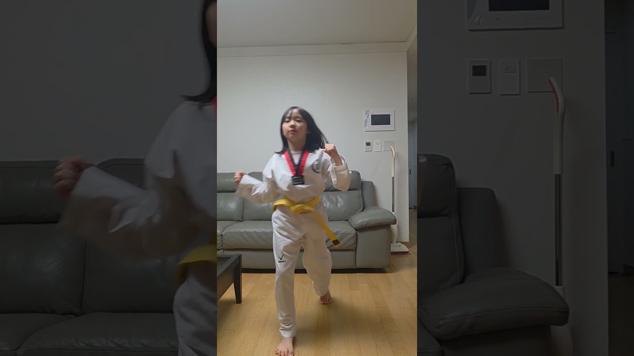 희라짱, 태권도 노란띠 승급 성공! 🥋