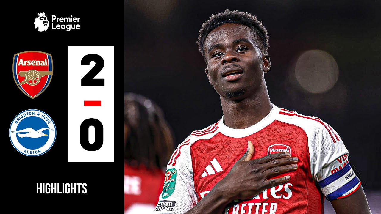 🔥 Arsenal Dominates Brighton 2-0 – All Goals & Highlights!