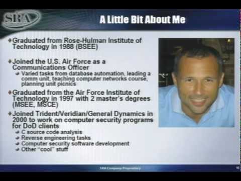 2008-11-12 CERIAS - John Oritz, SRA International