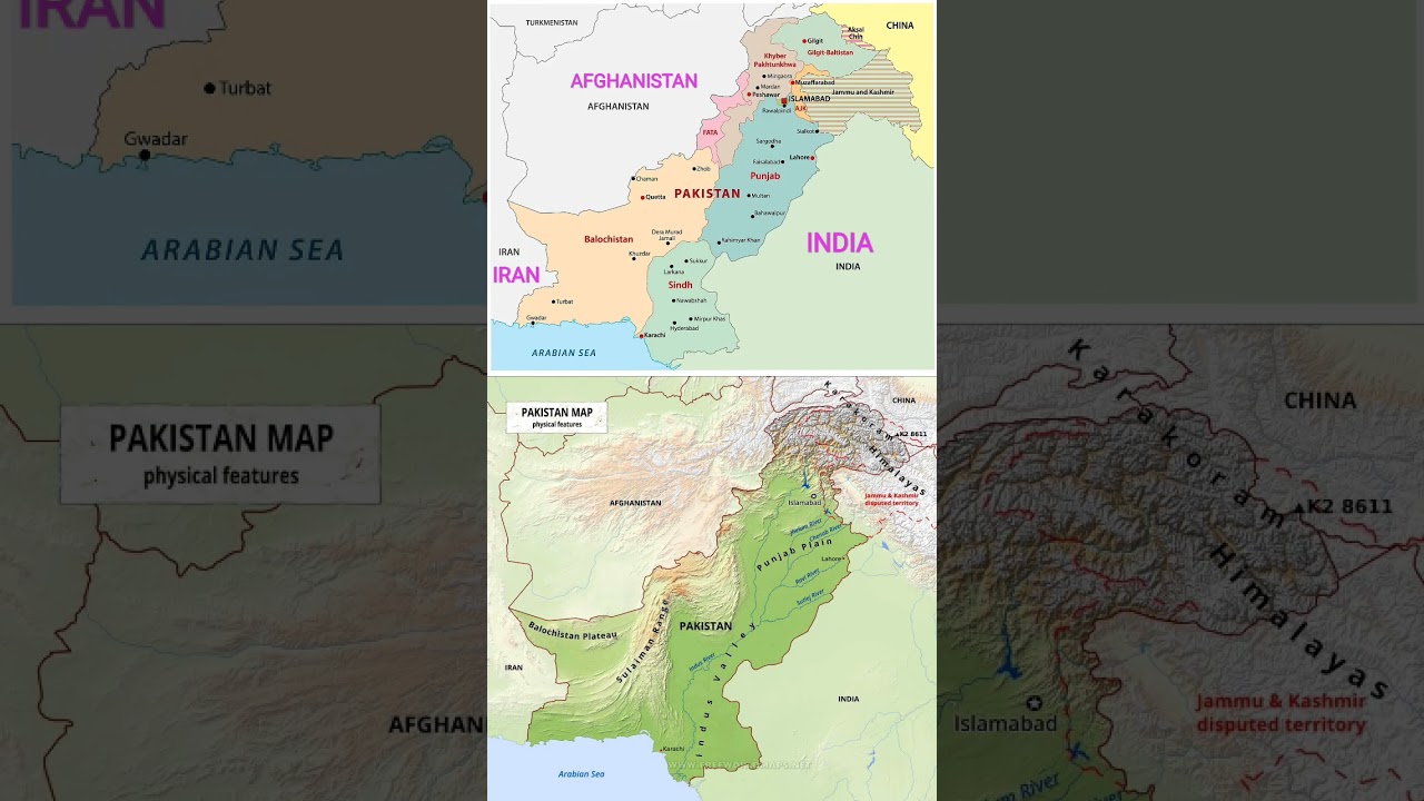 Pakistan & India Map | Borders & Geography 🌍