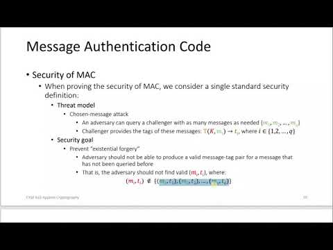 what is MAC? why is it used? Applied Cryptography