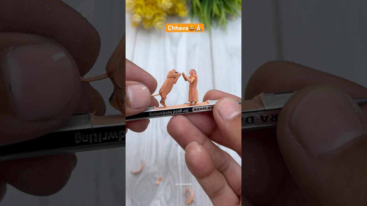 Stunning Pencil Art of Chhatrapati Sambhaji Maharaj 🦁 | Divine Pencil Carving