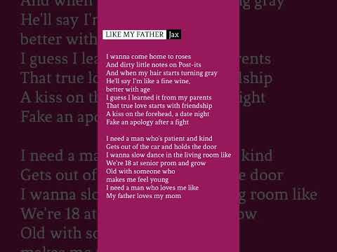 Like My Father lyrics - Jax