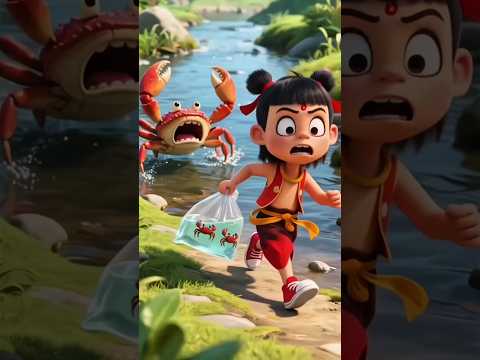 Nezha Bawa Kabur Anak Kepiting! #shorts #animasi #kartun