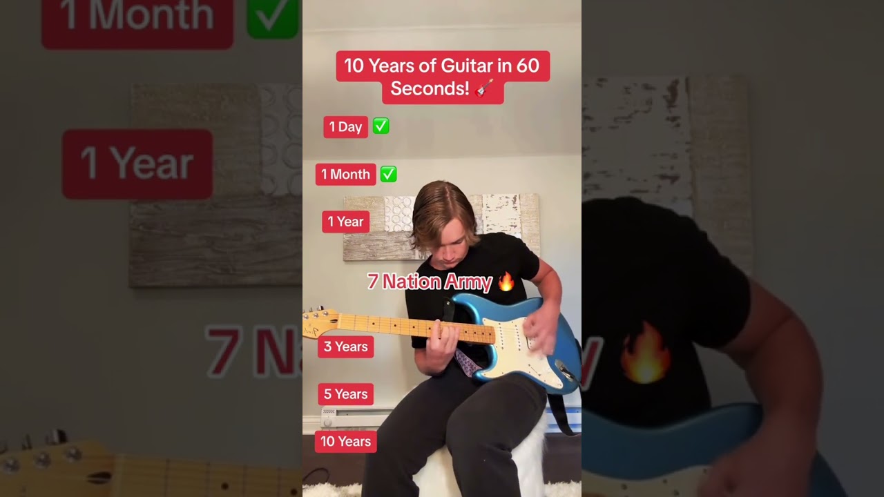 10 Years of Guitar in Just 60 Seconds 🎸
