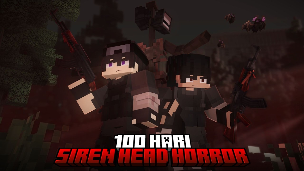 100 Hari Minecraft Horror Siren Head ft @JustKepinn 🎮