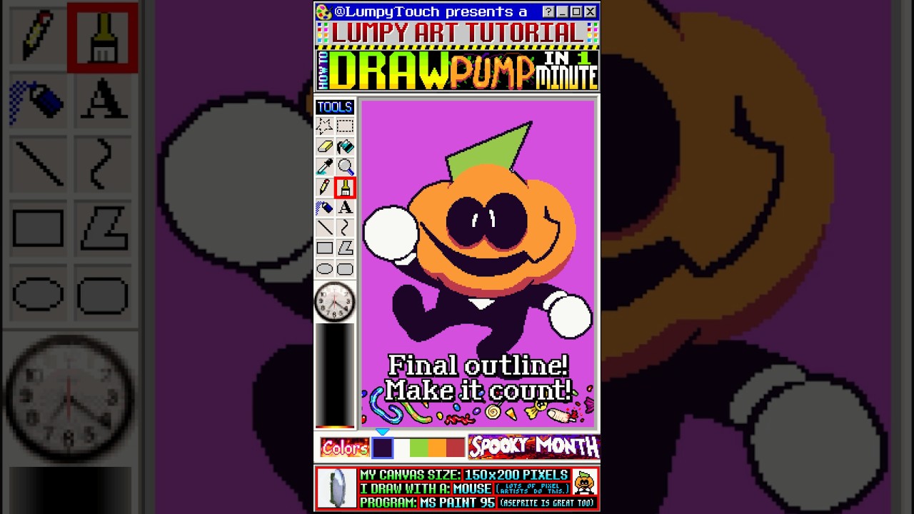 Draw Pump from Spooky Month! 1 MINUTE Art Tutorial!