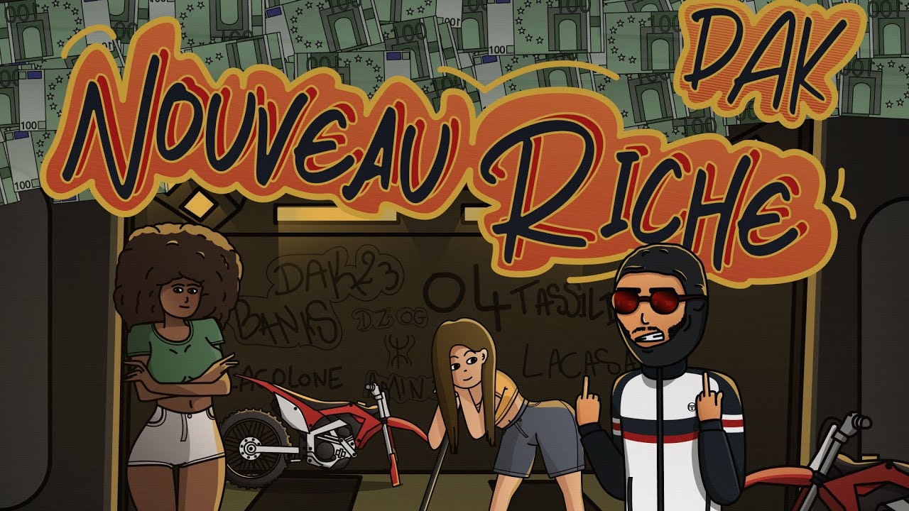 DAK - Nouveau Riche 🎶 Official Lyrics Video (Clean) | Produced by Greco & Astro