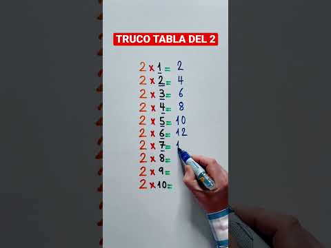 Truco tabla del 2 Truco Matemático Truco de matemáticas