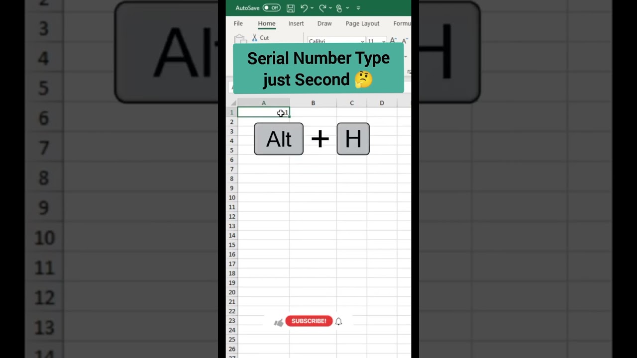 Excel Shortcut for Automatic Serial Numbers 📊 | Quick & Easy Fill Series