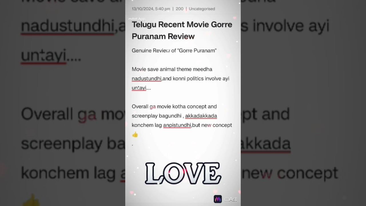 Must-Watch Telugu Movie Review: Gorre Puranam 🎥