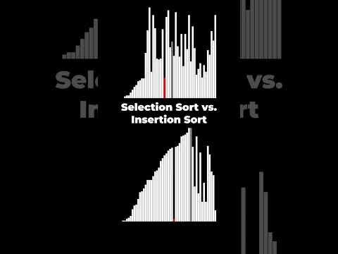 Selection sort vs insertion sort comparison animation #pythonturtle #sortingalgorithms #algorithms