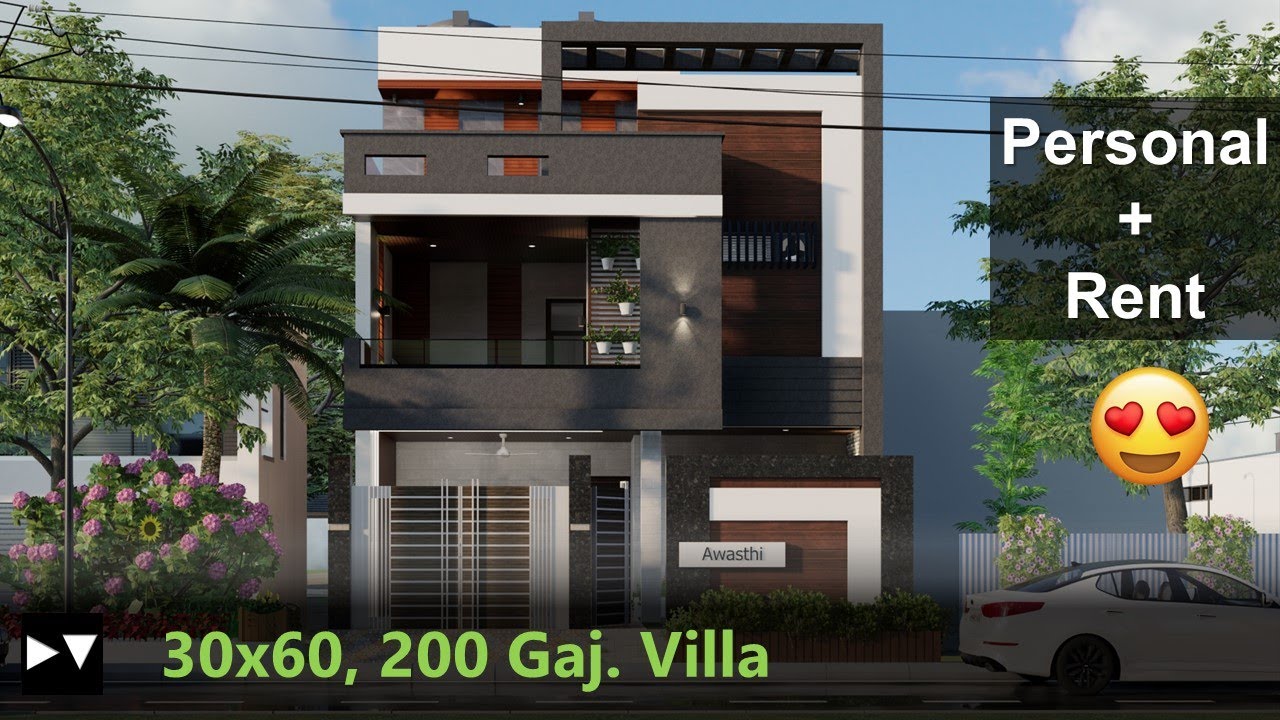 30x60 House Design Villa | 3D Walkthrough | Home decorating ideas | Home Tour