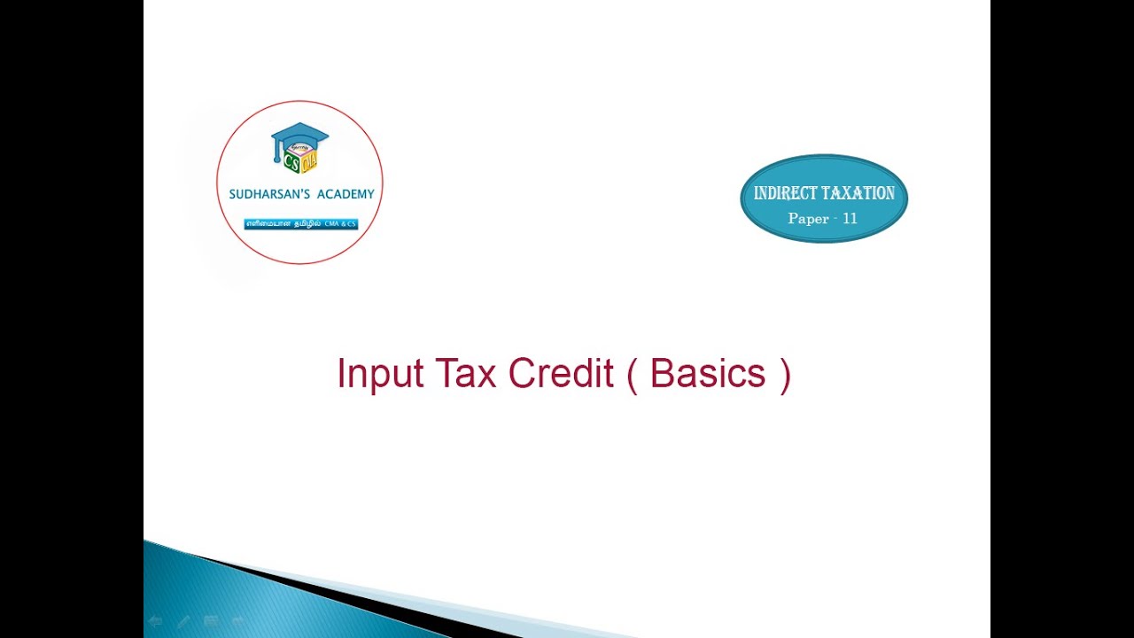 Input Tax Credit Basics 📚 (Tamil Tutorial)