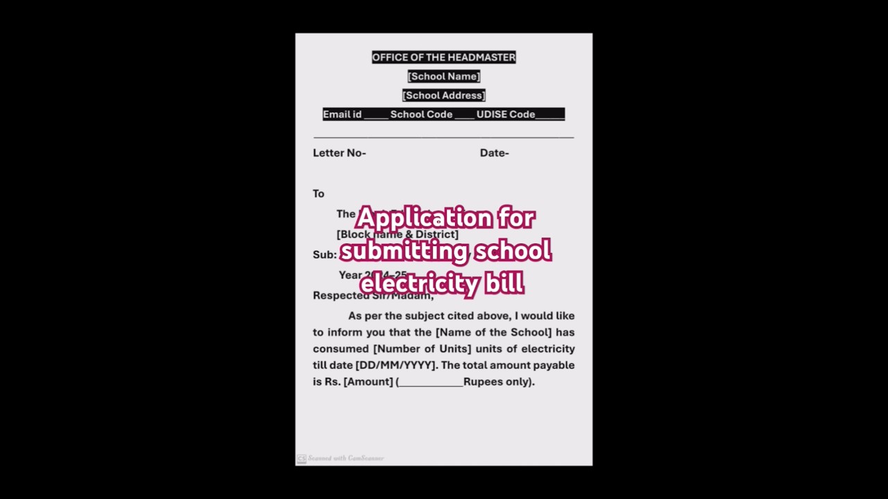 Request to BEO for Electricity Bill Submission 💡