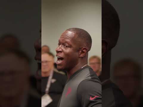 "All-around team win" Inside the locker room after the W! #nfl #speech #atlantafalcons