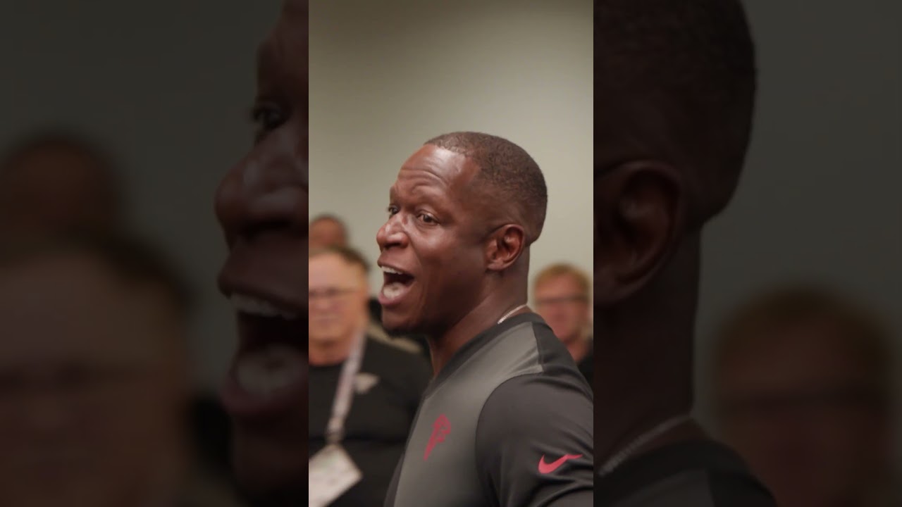 "All-around team win" Inside the locker room after the W! #nfl #speech #atlantafalcons