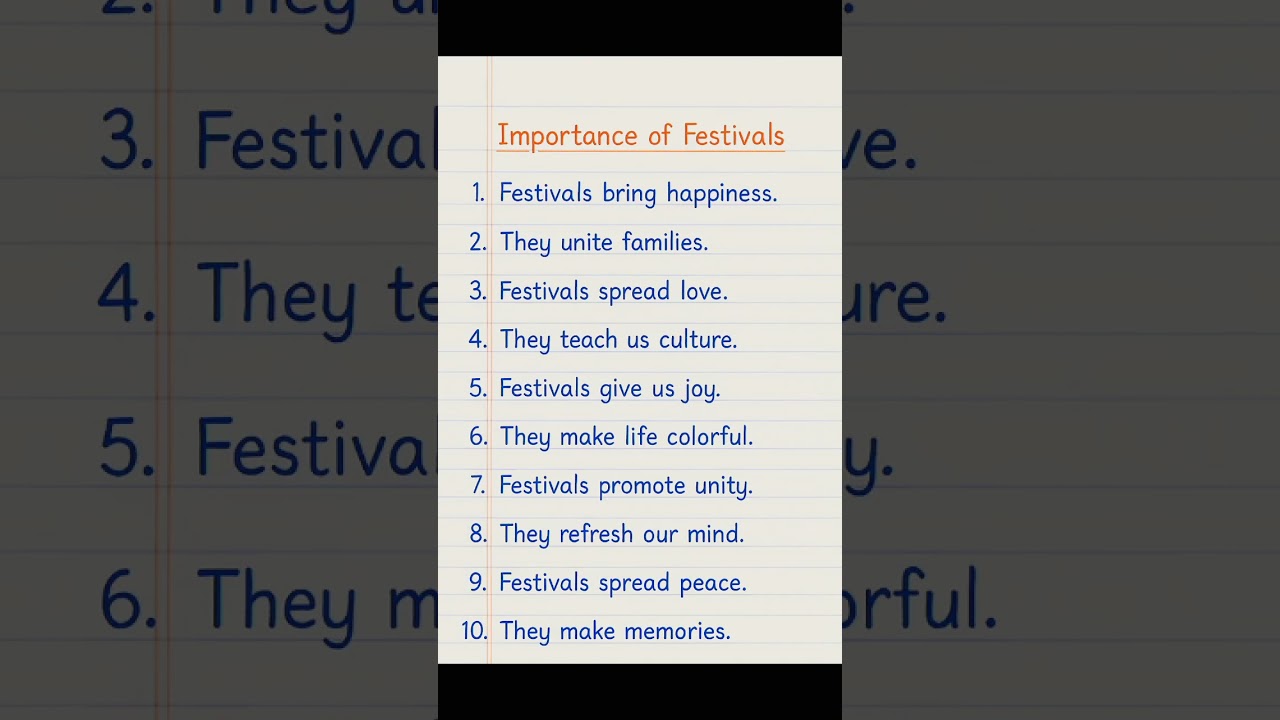 10 Lines on Festival Importance | Student Essay 🎉