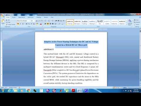 Adaptive Active Power Sharing Techniques for DC and AC Voltage Control in a Hybrid DC AC-2019-20