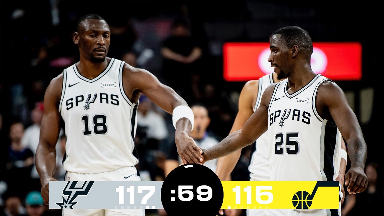 SPURS VS JAZZ Last 60 Seconds + OT. (FULL CLIP)
