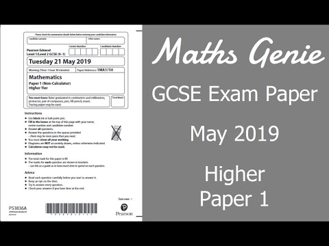 Edexcel GCSE Maths May 2019 1H Exam Paper Walkthrough