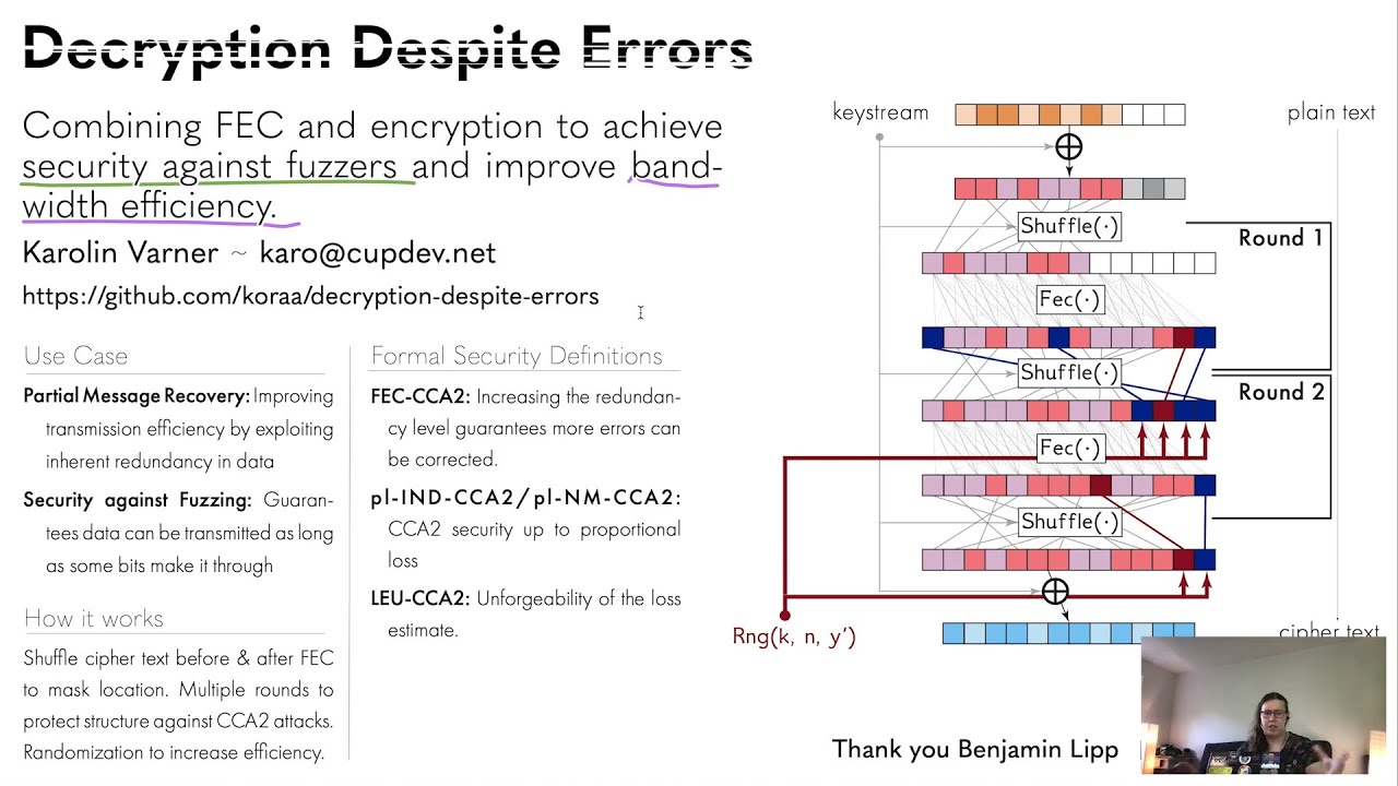 Decryption Despite Errors: Presentation from CB-Crypto Workshop 2021