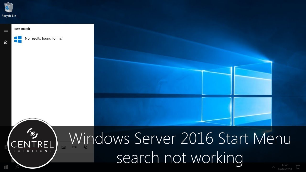 Fix Windows Server 2016 Start Menu Search 🔍