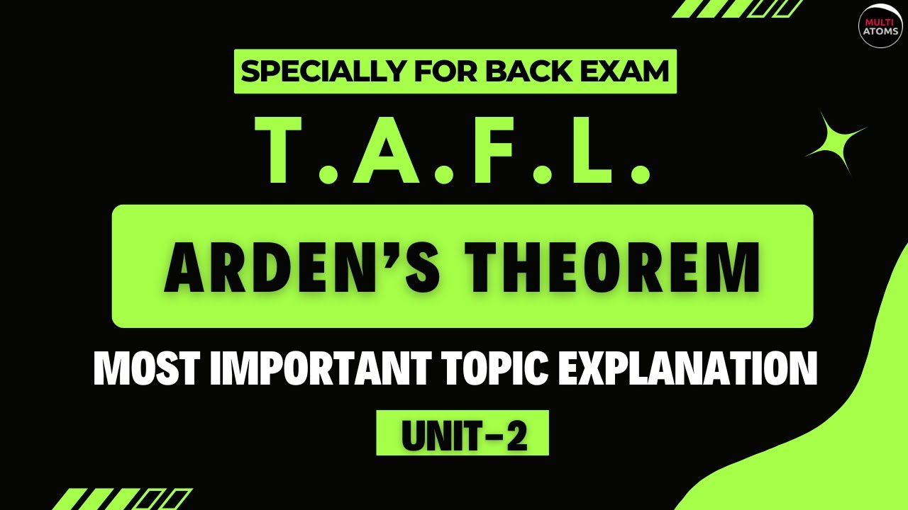 Unit-2: Arden's Theorem & TAFL | Automata & Important Topics