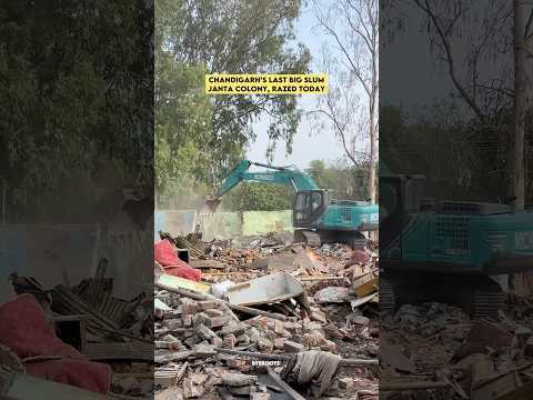 Chandigarh’s last big slum, Janta colony razed today #chandigarhnews