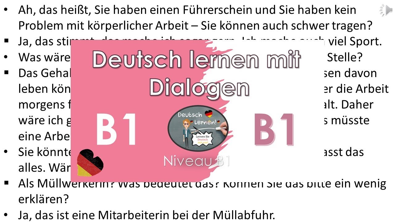 Deutsch lernen B1: Hören & Üben mit Dialogen 📖