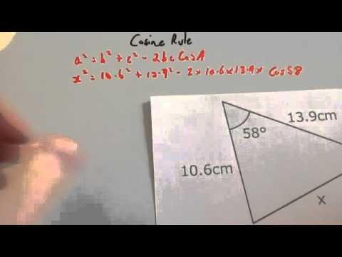 Cosine rule - Corbettmaths