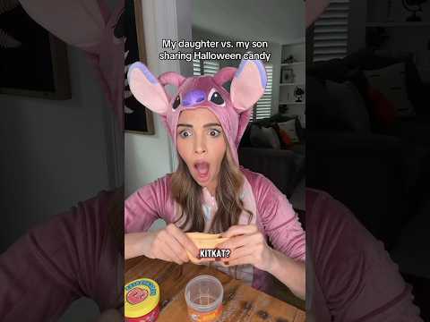 DAUGHTER VS. SON: SHARING HALLOWEEN CANDY 🍬🍫 Which Halloween candy is your favorite?