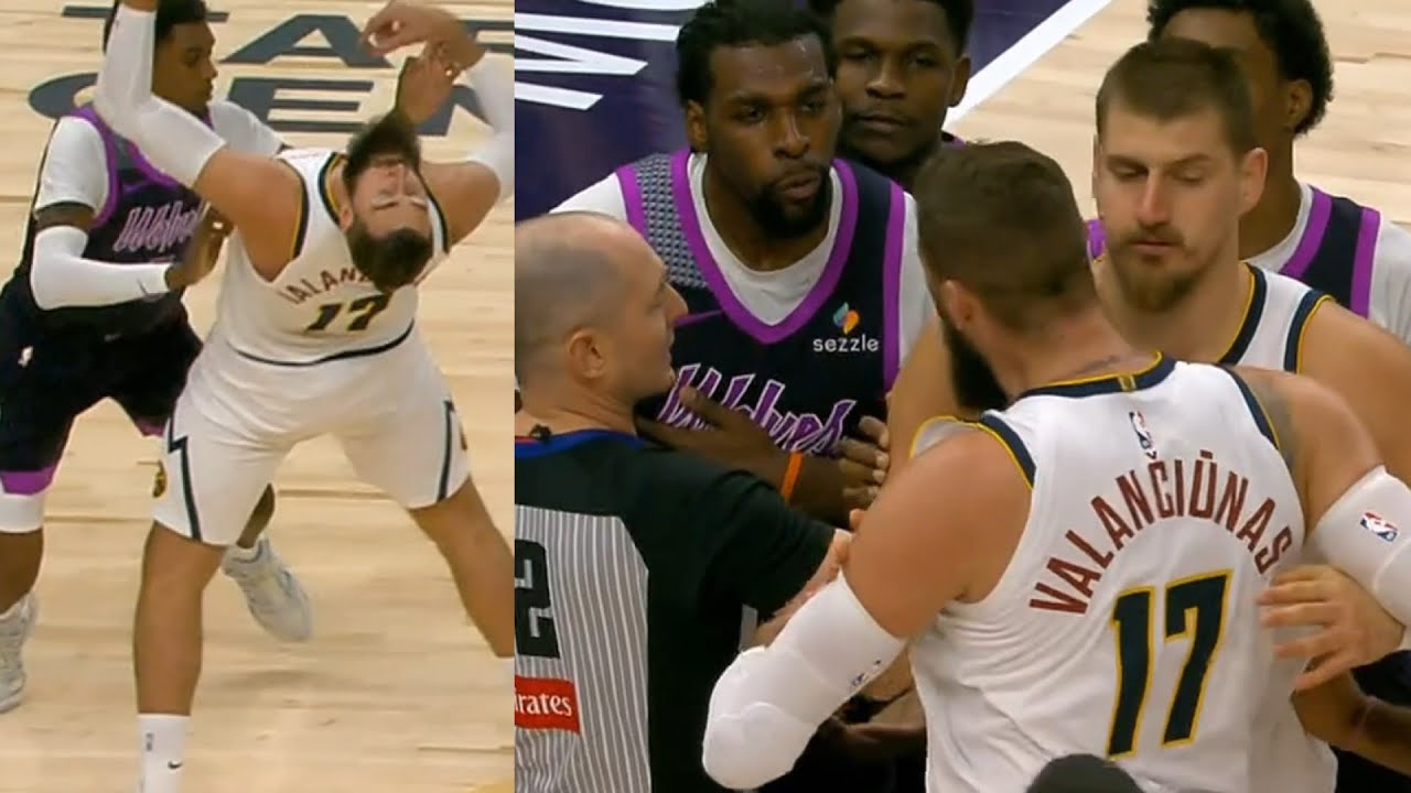 Naz Reid, Valanciunas Clash Over Flopping 🏀