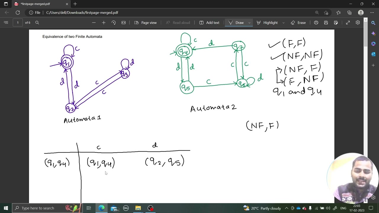 दो Finite Automata की समानता का उदाहरण 🧠 | Hindi Tutorial