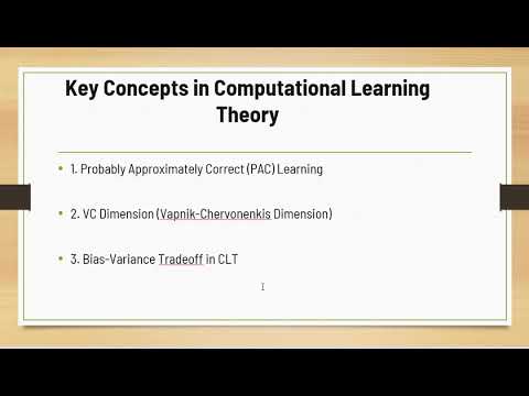 Computational Learning Theory