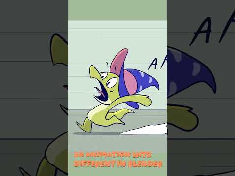 2D animation in Blender #animation #blender #greasepencil