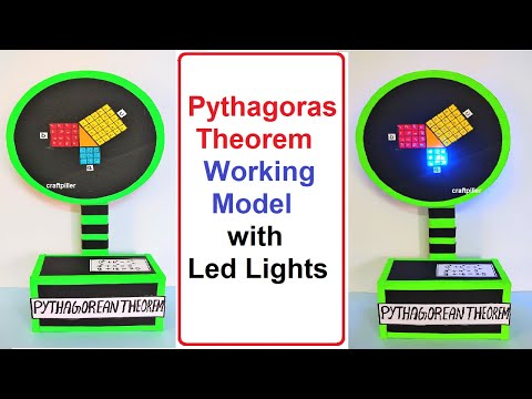 pythagoras theorem working model for maths exhibition with led lights - diy - simple | craftpiller
